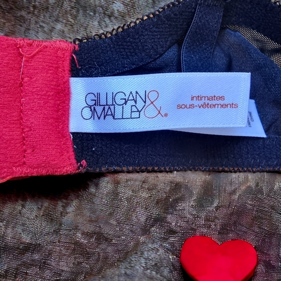 3/$40 Gilligan & Omalley Push-up Padded Bra 34D Red Black Lace Rhinestones ♥️ - Picture 4 of 7